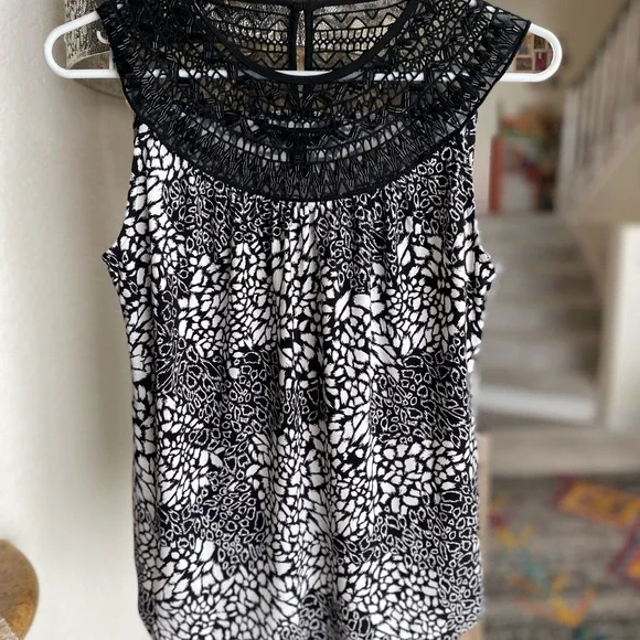 White House Black Market Embellished beaded Matte Jersey Halter-Neck Top - Picture 5 of 11